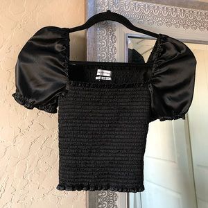 Urban outfitters square neck puff sleeve crop top